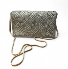 Vintage La Regale Beaded Evening Bag Cream White Gold Shoulder Strap Purse
