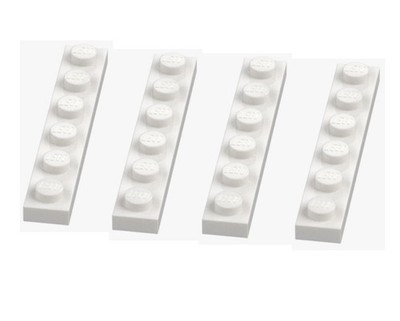 LEGO   4x plate 1x6 white-white - 366601 - 3666 plate building plate plate