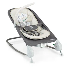 Ingenuity Happy Belly Rock-to-Bounce Seat, For Ages 0-6M, Unisex, Grey - Parker