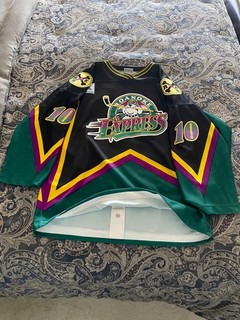 2000 01 ECHL Hockey GAME WORN Roanoke Express Jersey #10 Jeff Potter OT XXL