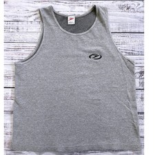 Speedo Vintage Mens Grey Honeycomb Mesh Tank Top Made in USA Large L-G Logo