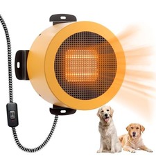 Neighborhood Dog House Heater Wall Mount, 10ft Anti Bite Cord, 400W Yellow