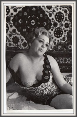 Bedroom scene Pretty young woman Bed Beauty Underwear Bra Lovely face old photo