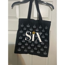 Six The Musical Tote Bag Reusable Black Cotton Broadway Souvenir