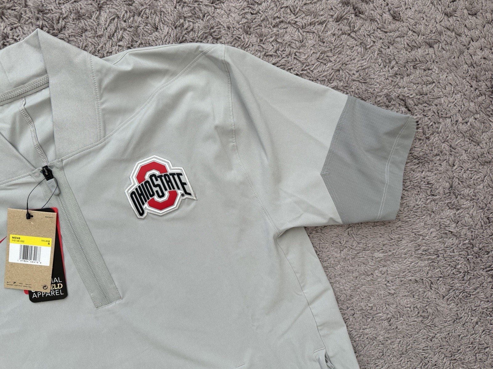 New Nike Ohio State OSU On Field Pullover 1/4 Zip Short Sleeve Vented Mens Small thumbnail 8
