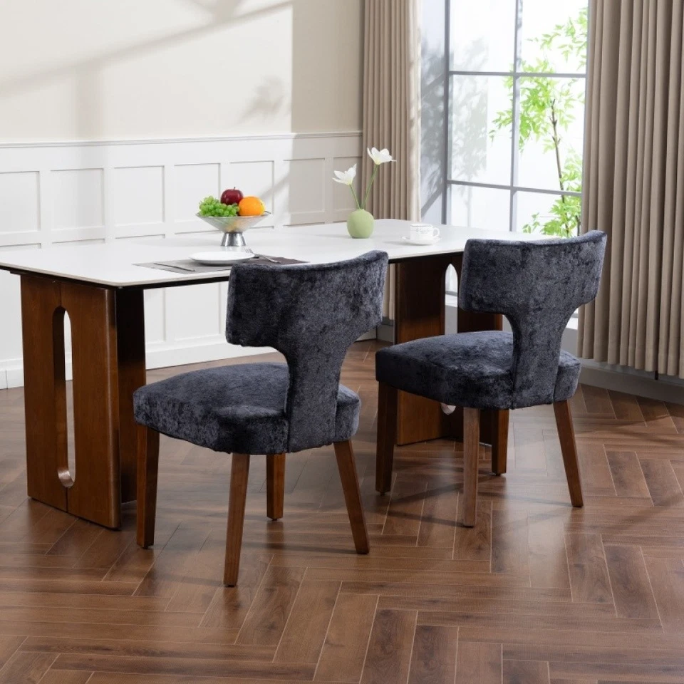 Современные обеденные стулья фермерский дом шениль ткань с мягкой обивкой акцент стул - Изображение 2 из 4