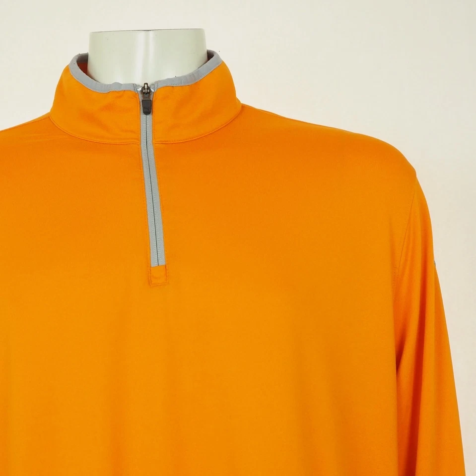Puma Golf Pullover Shirt Mens 2XL XXL Orange 1/4-Zip Performance Wicking Blend - Image 2 of 4