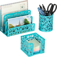 Cute Office Supplies 3 Piece Desk Organizer and Accessories Set - Letter Sort...