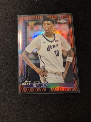 #ad #ad 2025 26 Topps Chrome Ace Bailey #255 Basketball Refractor RC $7.50
