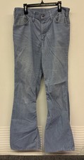 Vintage 70s Levis Corduroy Pants Flare Bell Bottom White Tab Talon Zipper Blue
