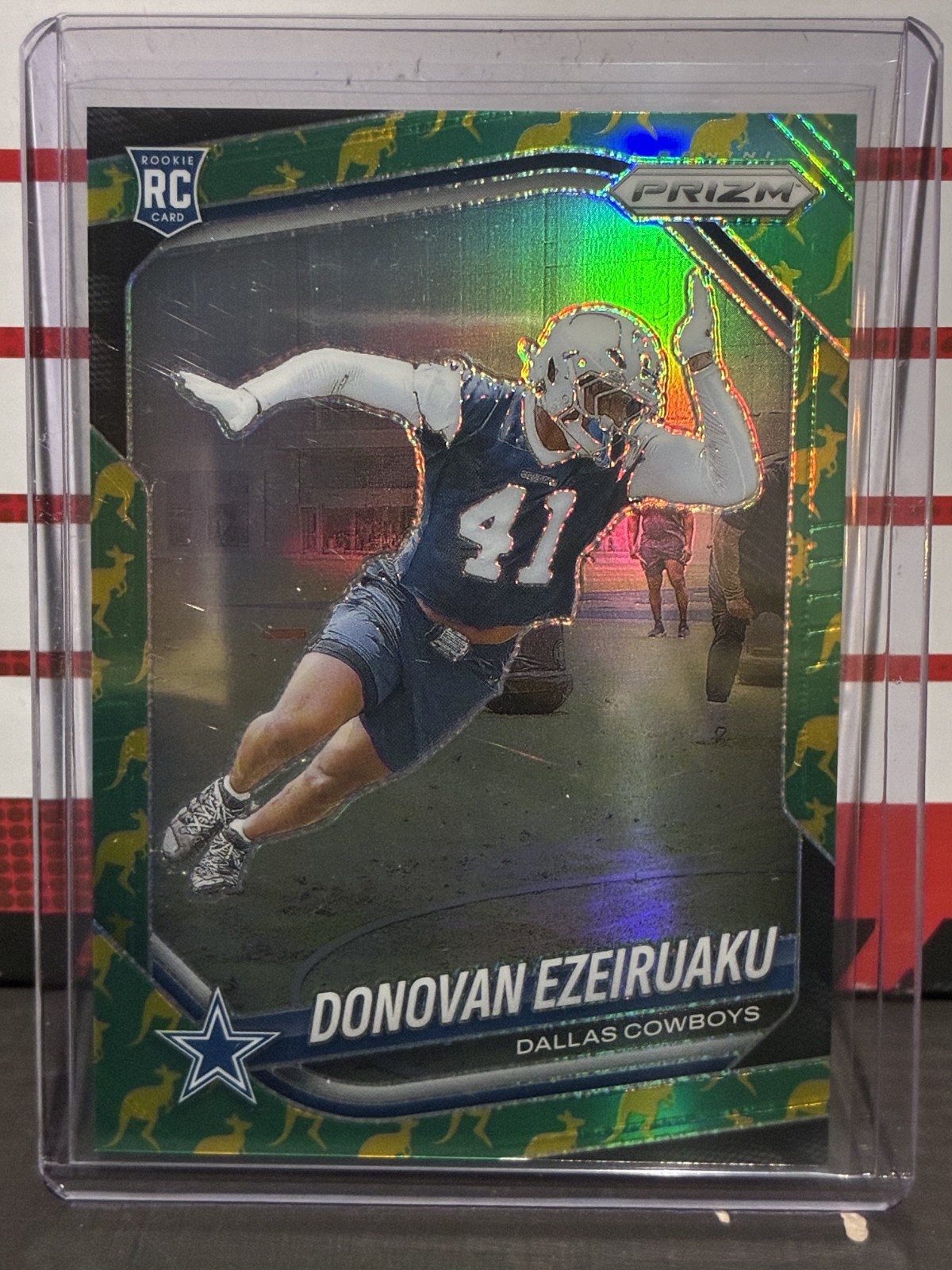 2025 Panini Prizm International Donovan Ezeiruaku #/61 Kangaroo #314 RC Cowboys