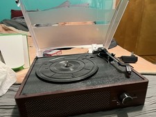 Vinyl Record Player Turntable with Built-in Bluetooth Receiver  2 Stereo Speake