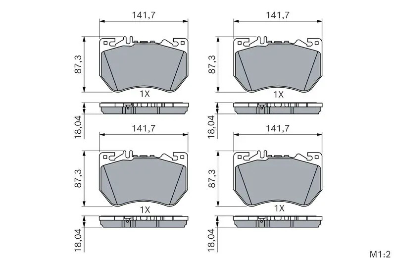 Pastiglie freno 0 986 460 288 BOSCH per MERCEDES-BENZ CLASSE C CLASSE C T-MODEL