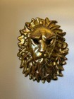 Vintage Venetian Lion Mask Papier-Mache Gold Leaf Italy Wall Plaque Decor
