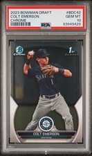 2023 Bowman Chrome Colt Emerson PSA 10 Gem Mint 1st Rookie #BDC42 Mariners