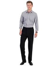 Tommy Hilfiger Mens Relaxed fit Dress Pants 38 / 32 Black Solid Stretch