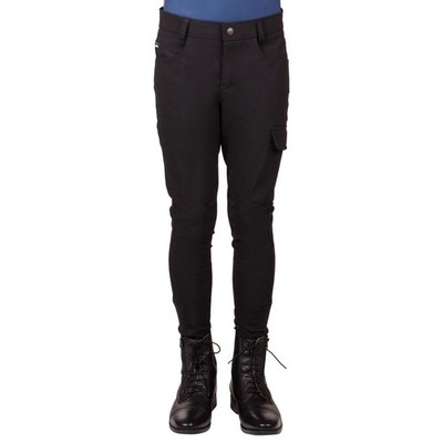 QHP Reithose Swen Junior Leg Grip - Schwarz