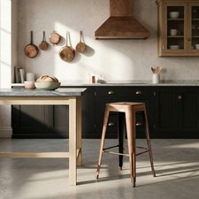 TOLIX INSPIRED METAL BAR STOOL COPPER BRONZE INDUSTRIAL BREAKFAST CAFE GARDEN