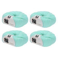 Cotton Yarn,Soft Knitting Yarn -4 Skeins/4 218yards/4 4.54oz/Light Blue