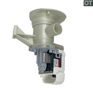 Bauknecht Whirlpool Ablaufpumpe, Pumpe mit Pumpenstutzen und Flusensiebeinsatz