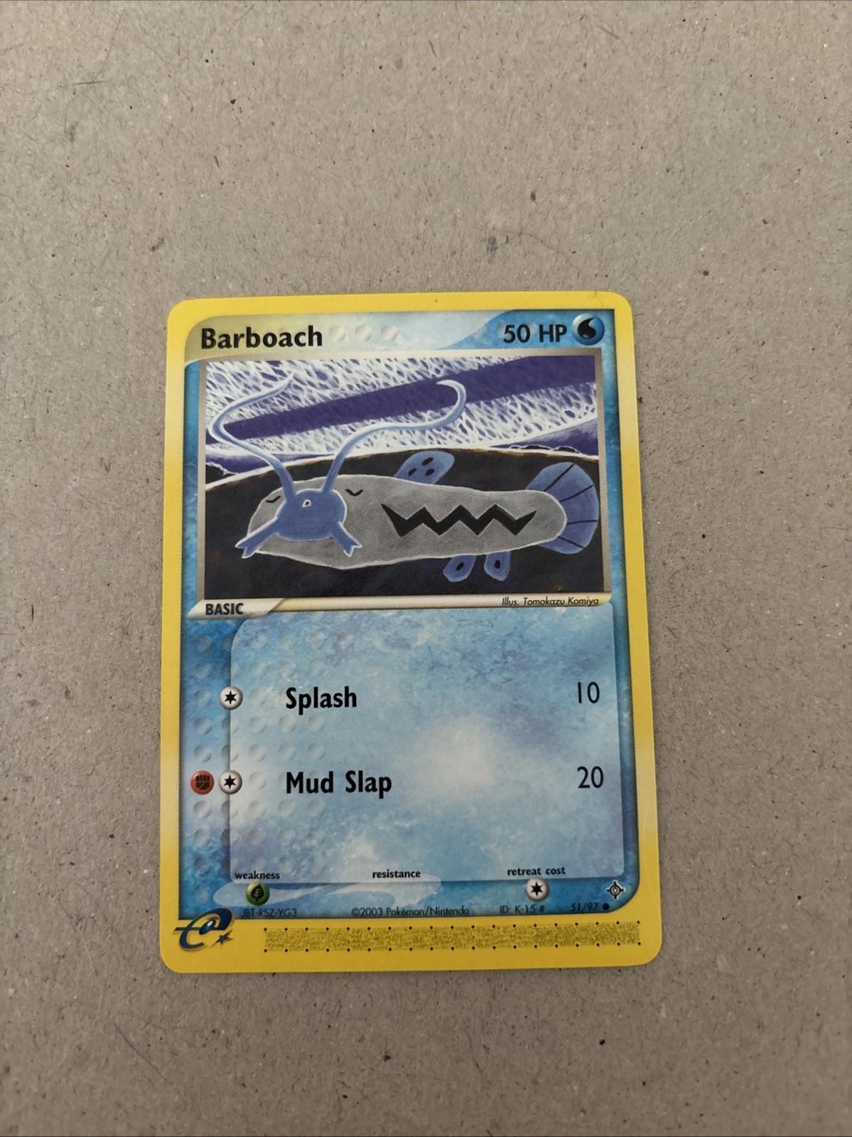 Barboach 51/97 LP - EX Dragon Pokemon Card - Tomokazu Komiya Art