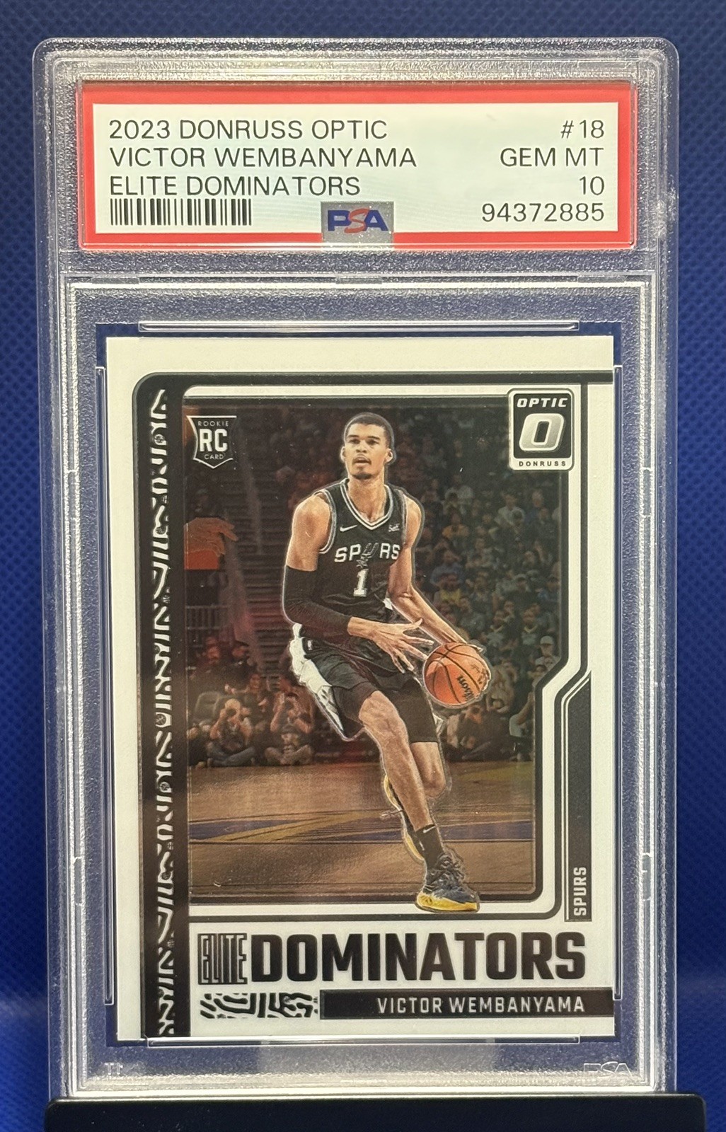 2023-24 Panini Donruss Optic Elite Dominators Victor Wembanyama PSA 10