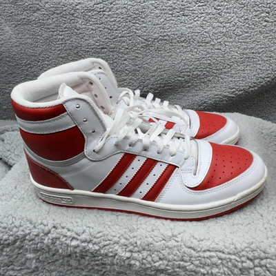 #ad Adidas Top Ten Hi Shoes Mens Size 11 White Red Basketball Sneakers FV4925 $39.99