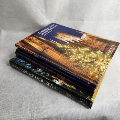 Lot of 3 Coffee Table Books Great Houses of Britain Christmas in UK The English