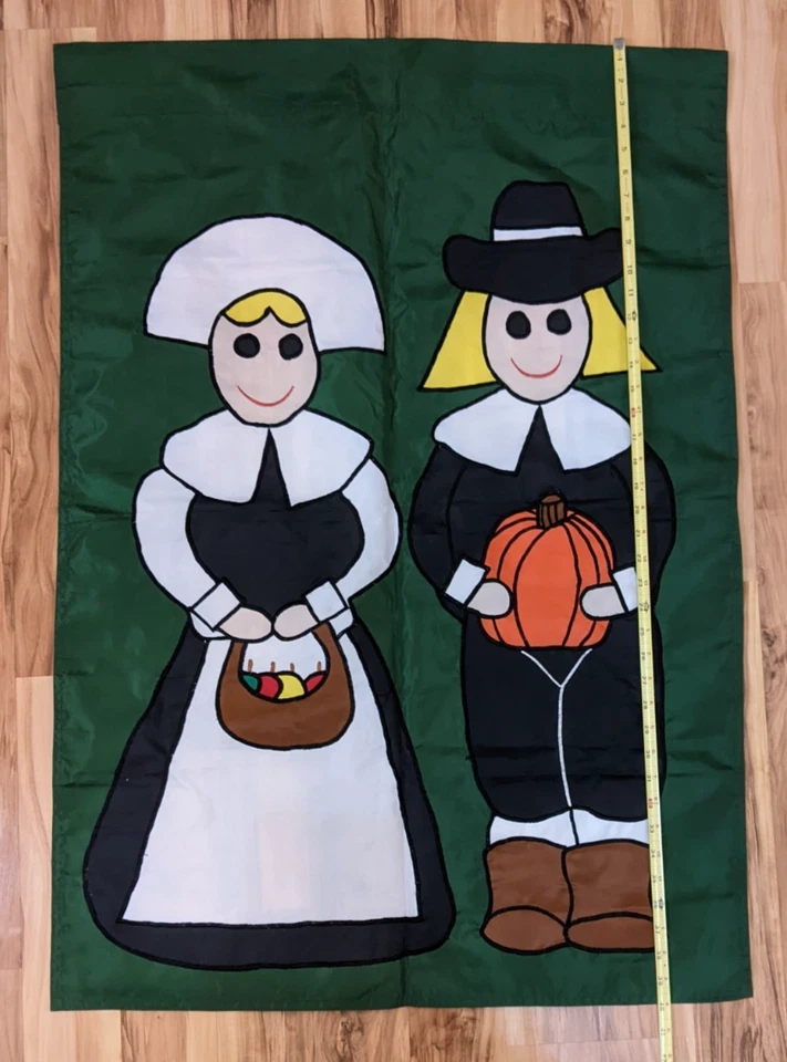 Thanksgiving Pilgrims Vintage House Yard Flag 40 x 27 Inches - Image 4 of 4
