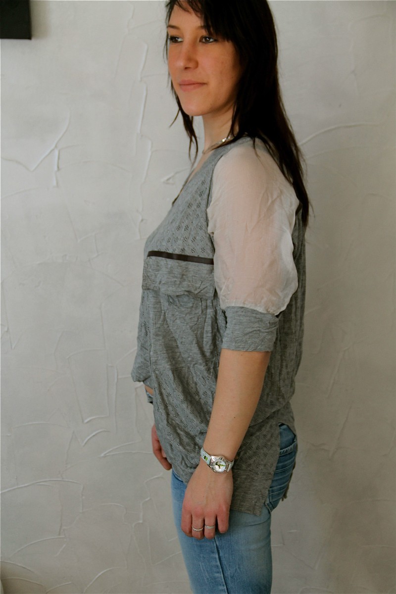 Tunic En Soie Viscose Gris - Marque High Use, Taille 38/M - Neuf Avec étiquettes, Coupe Basique