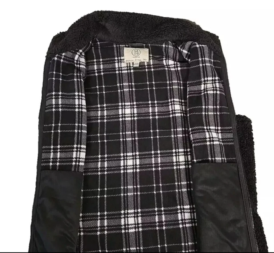 SAGE COLLECTIVE WOMEN'S  FLEECE SLEEVELESS VEST COLOR BLACK  - Image 3 of 3