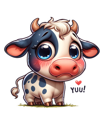 Car Sticker 18x18 cm | Funny Cow | Weatherproof | High Quality Film