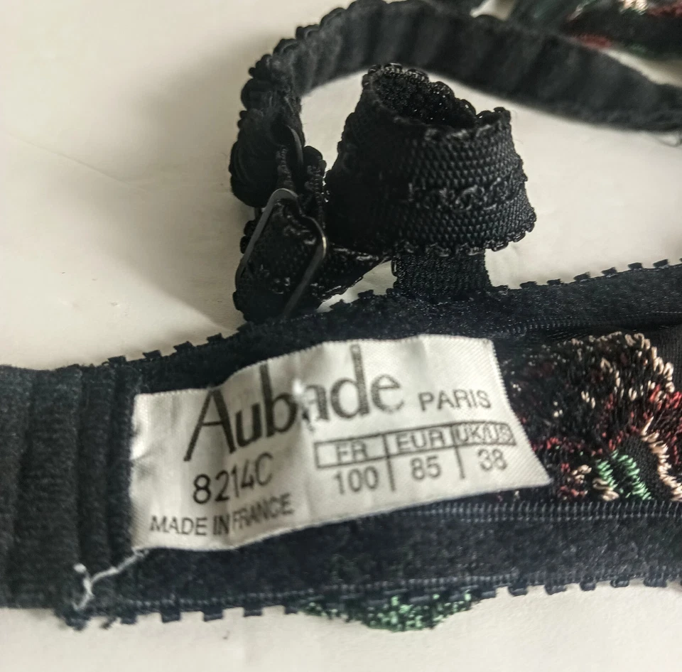 Sujetador con aros florales bordados Aubade Paris talla 38 Foto 3 de 4