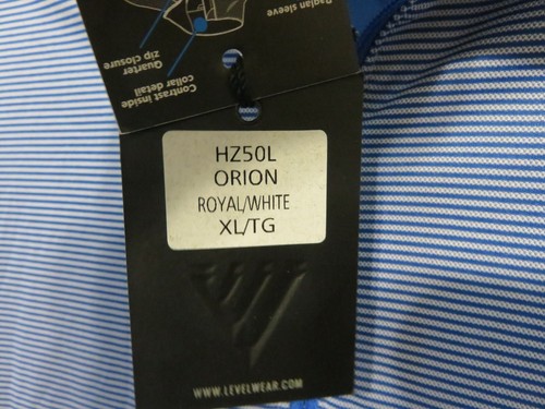 NUOVO Levelwear Gear Pullover 1/4 Zip Orion Royal Bianco Lue Manica Lunga Golf XL - Foto 5 di 10