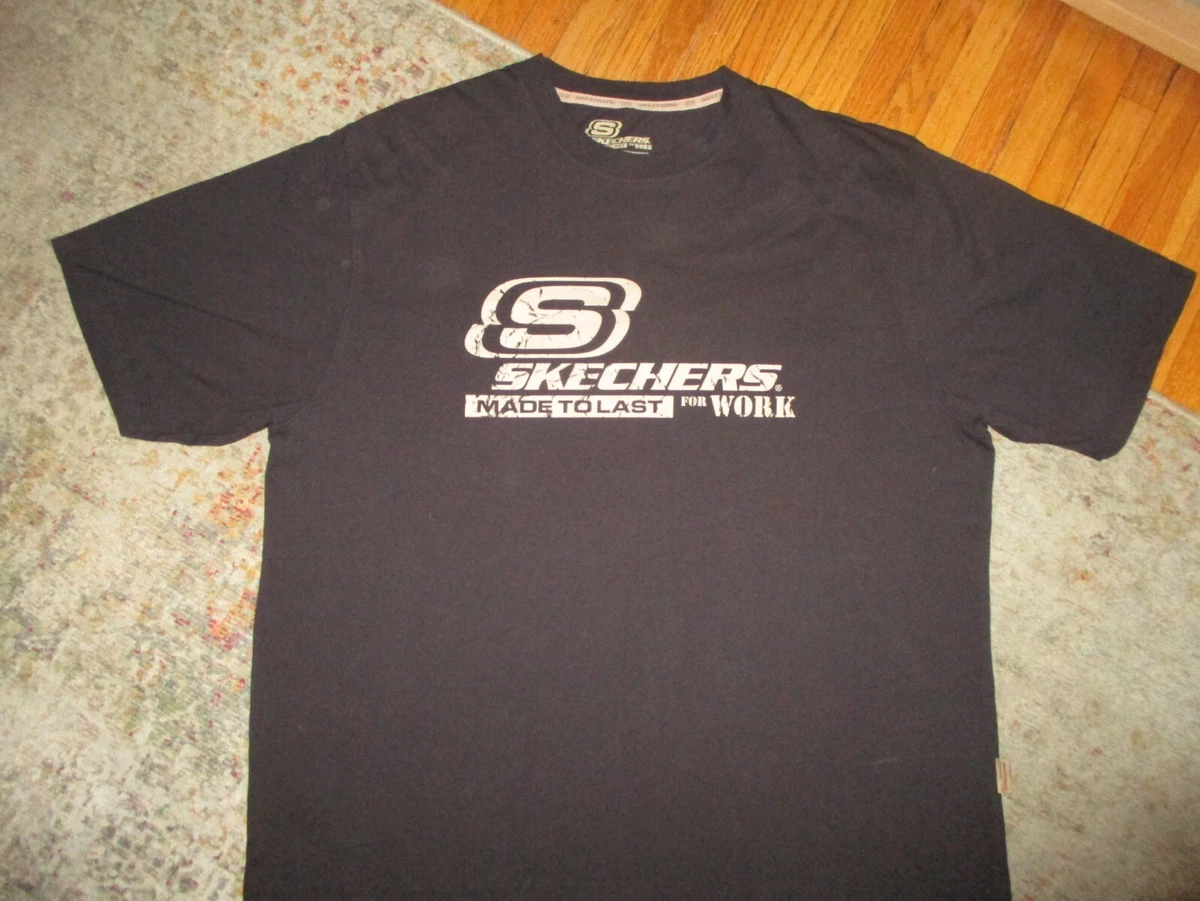 SKECHERS MADE TO LAST FOR WORK T SHIRT Shoes Boots Brand Black Tee ADULT  2XL | eBay