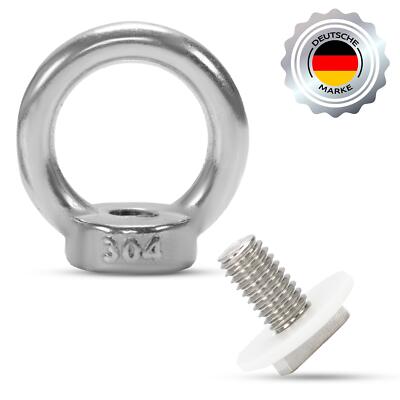 8x Ringmuttern mit Hammerkopfschraube M6 aus Edelstahl (304) Pflanzenhalter