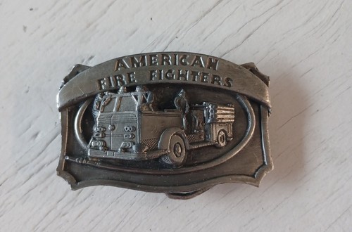 Vintage 1986 Siskiyou American Fire Fighters Belt Buckle Engine Fireman Y-30