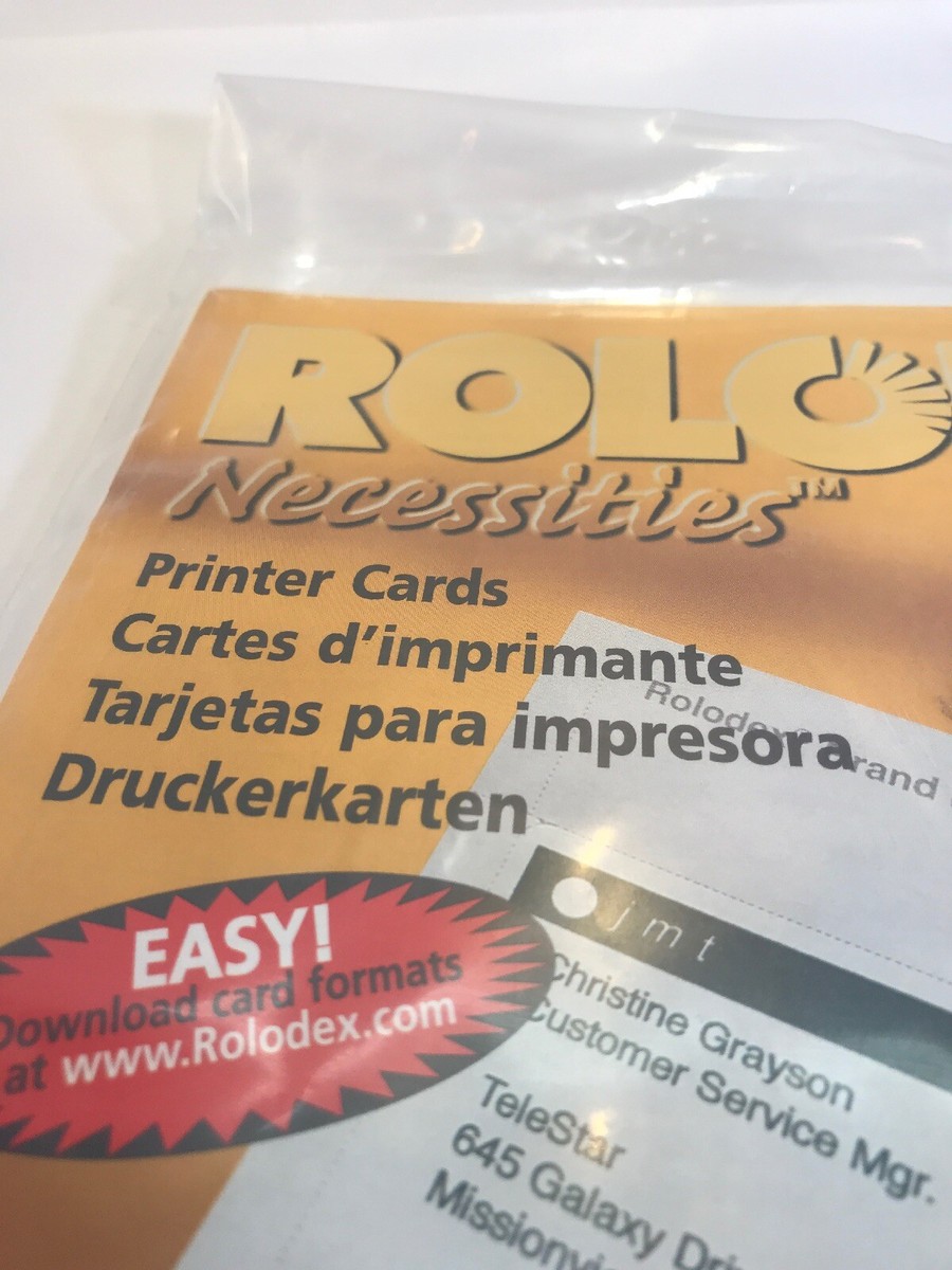 Rolodex Necessities 240 Laser/inkjet Printer Cards 2 1/4 X 4 No