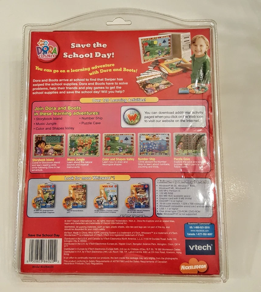 VTech Whiz Kid Learning System Dora the Explorer Educational Activities SEALED - Image 2 of 2