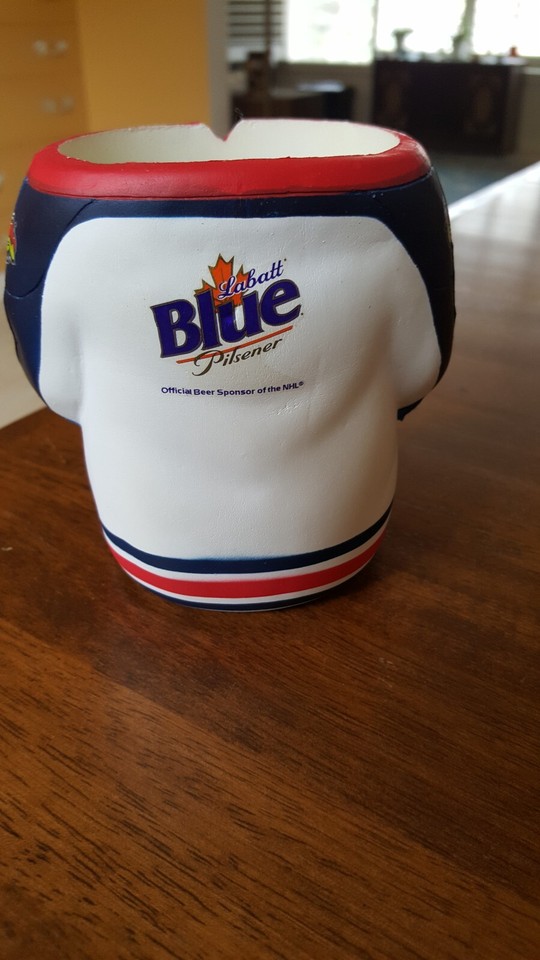 COLUMBUS BLUE JACKETS LABATT BLUE JERSEY SHAPED FOAM RUBBER COZY | eBay