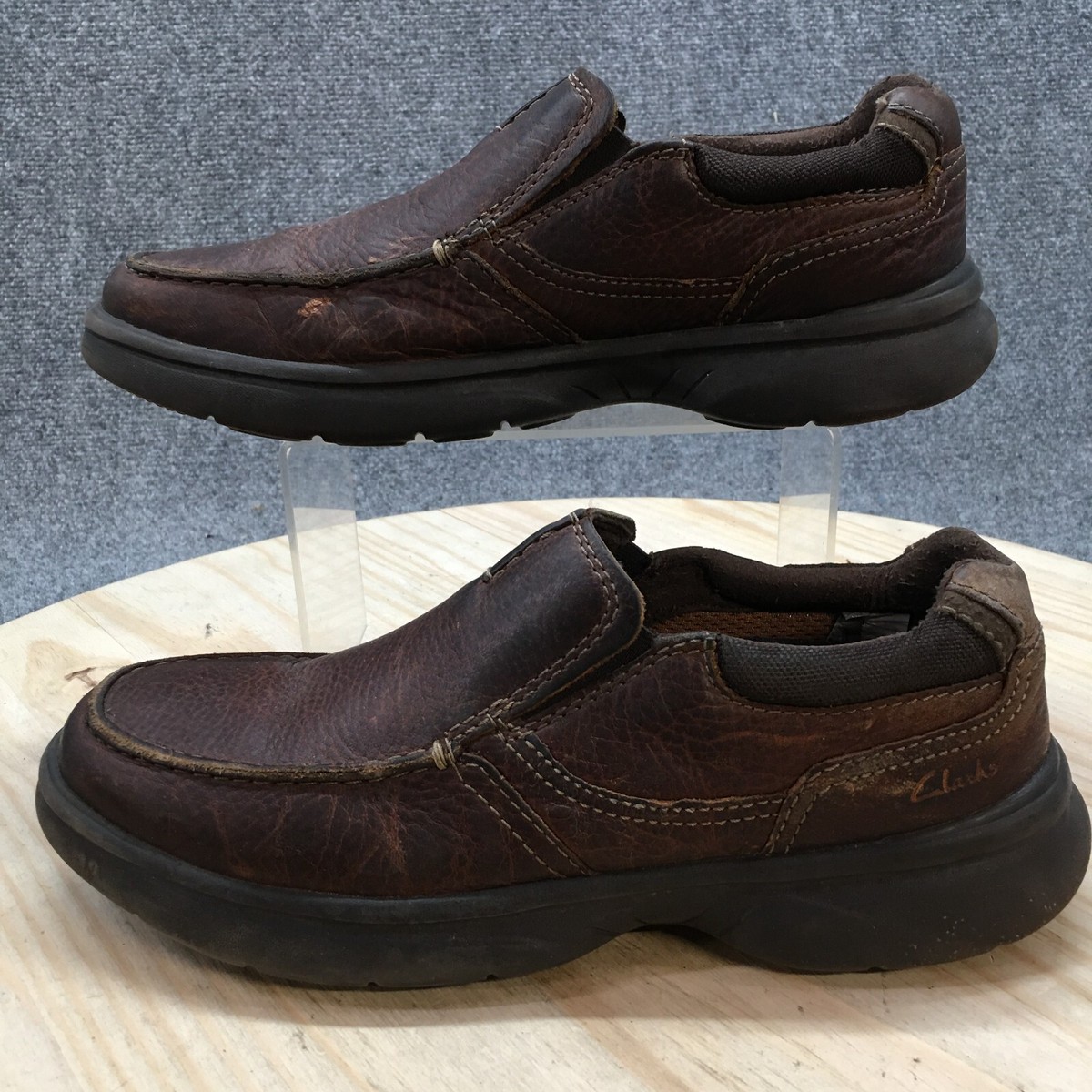 Clarks Shoes Mens 8 M Bradley Free Loafers Brown Leather