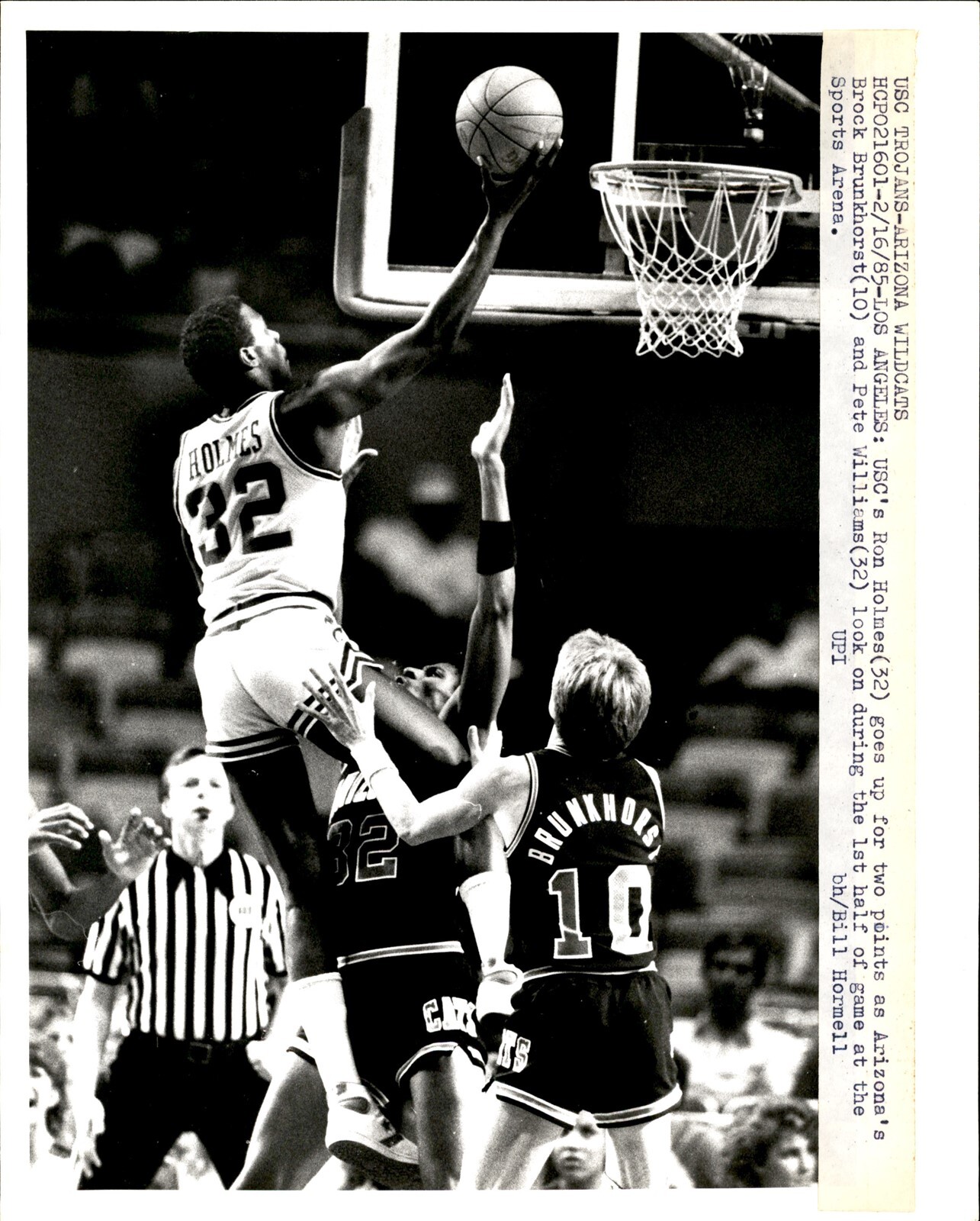 Ron Solmes LD300 1985 Orig Photo USC TROJANS RON HOLMES ARIZONA WILDCATS BROCK ...