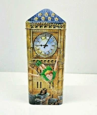 Churchill's Peter Pan Money Box Bank Big Ben English Toffee Tin 3D Embossed