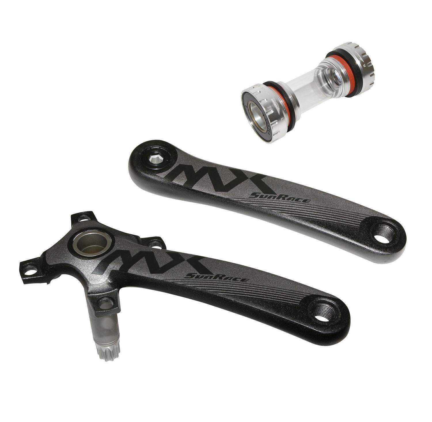 Manivelles VTT Sunrace 175mm en alu forgé avec axe intégré et cuvettes premium
