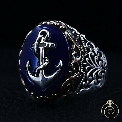 Anchor Rings Sterling Silver 925 Sailor Symbols Jewelry Size Selectable
