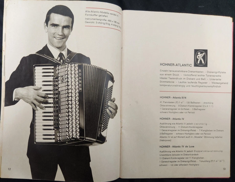 HOHNER ACCORDION & Musical instruments ADVERTISING BOOKLET 1966 GERMANY - Image 4 of 4
