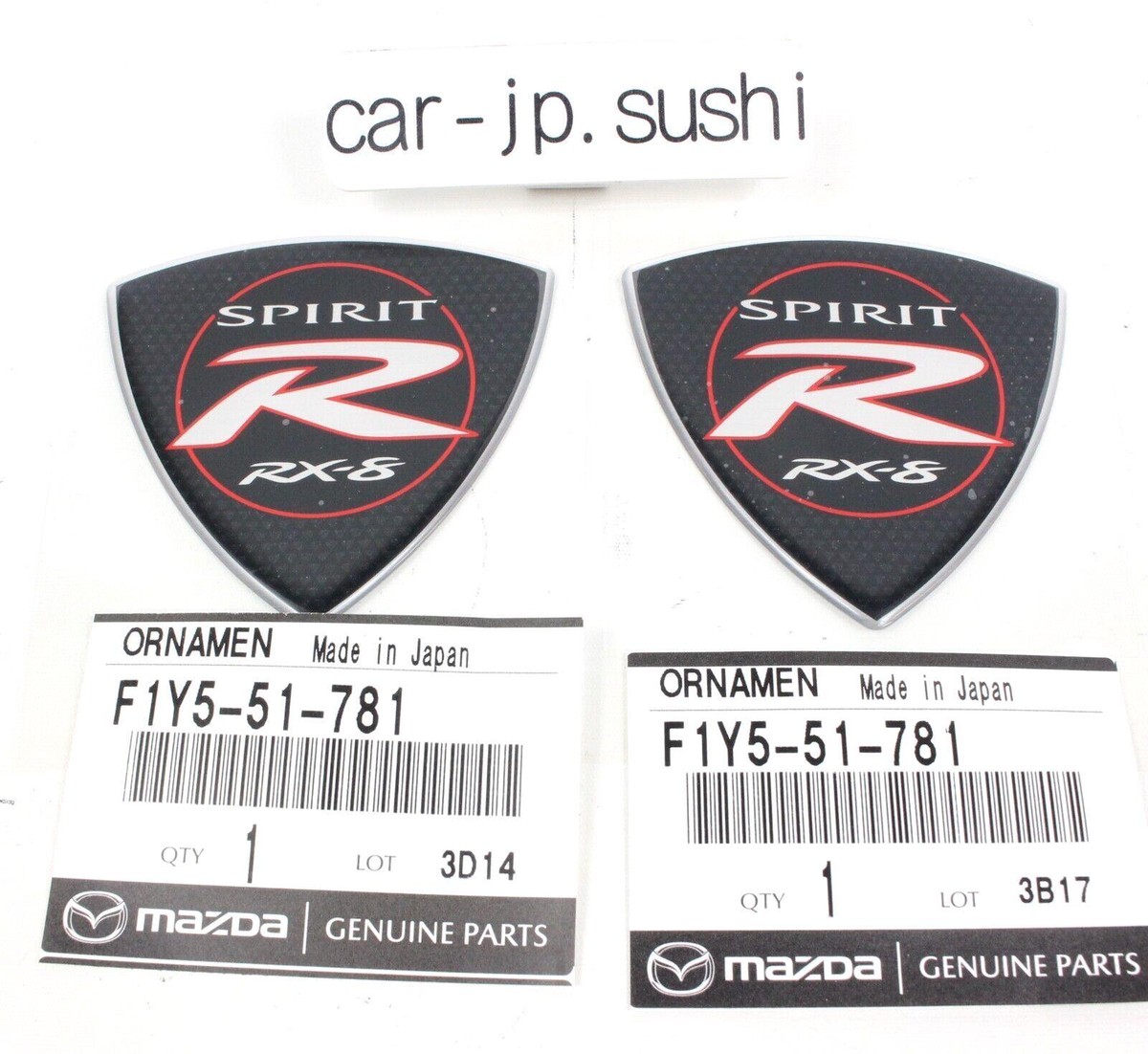 Mazda RX-8 RX8 Limited Spirit-R Emblem 2-SET Front Side Ornament