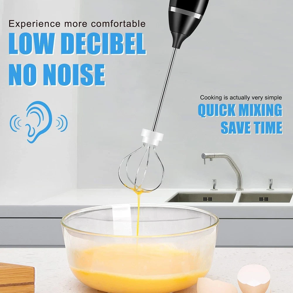 Milk Frother Handheld Rechargeable Foam Maker for Lattes, Electric Drink Mixer w