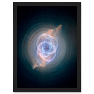 Hubble Weltraumteleskop Katzenauge Planetarischer Nebel sterbender Stern gerahmter Kunstdruck A4