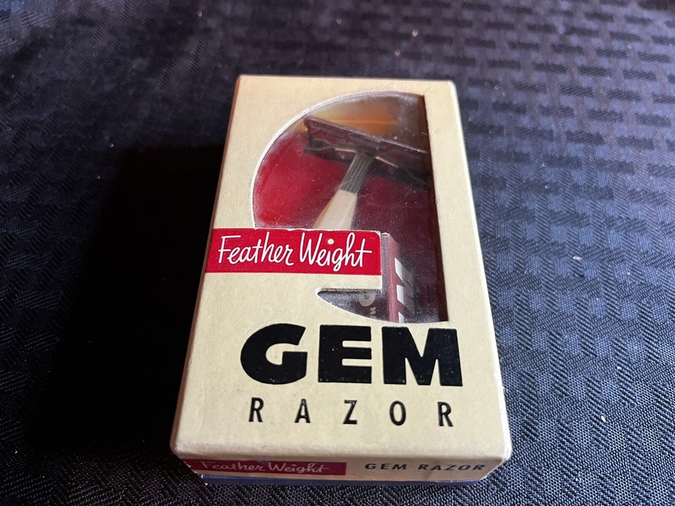 GEM Feather Weight SE Single Edge Safety Razor Vintage 1950s w/ Box